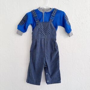 Vintage Healthtex Blue Overalls Set 9 Months Baby Overalls